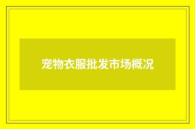 宠物衣服批发市场概况