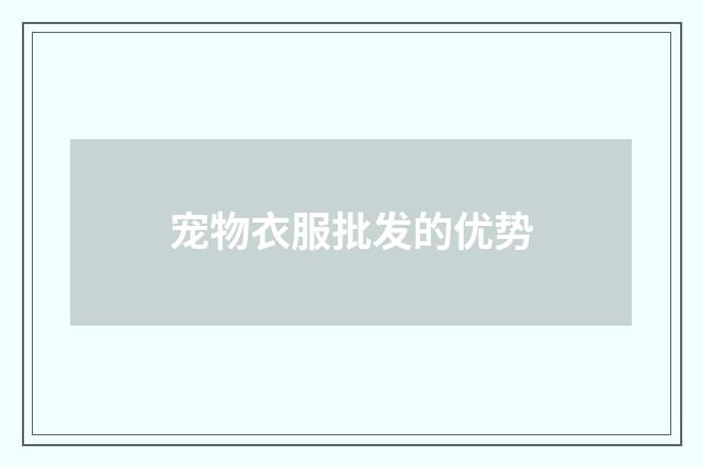 宠物衣服批发的优势