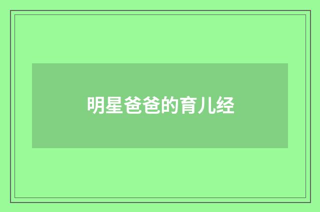 明星爸爸的育儿经