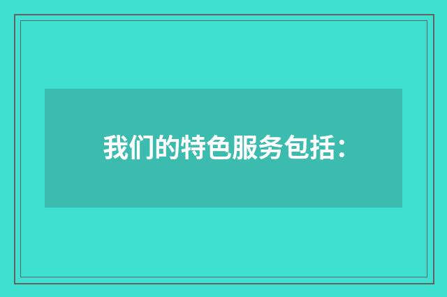 我们的特色服务包括：