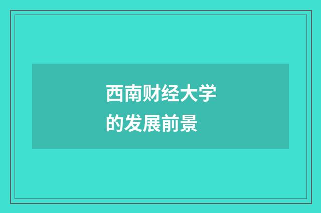 西南财经大学的发展前景