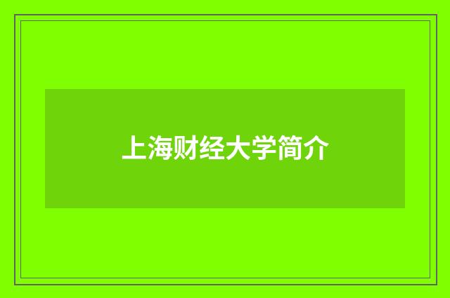 上海财经大学简介