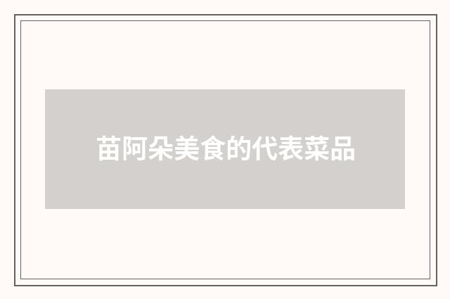 苗阿朵美食的代表菜品