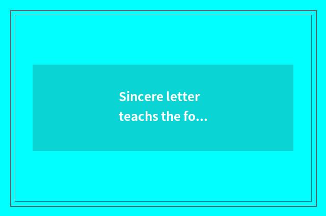 Sincere letter teachs the form that thematic class meets