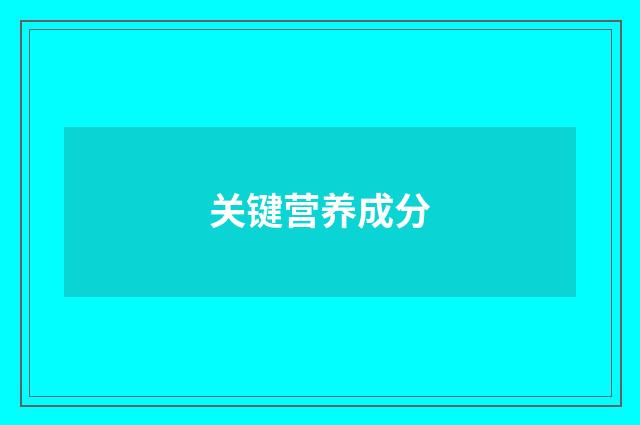 关键营养成分