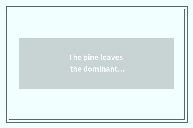 The pine leaves the dominant position that intelligence lives in