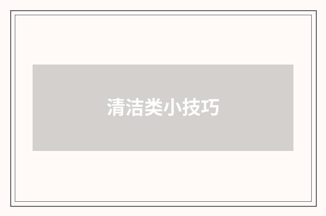 清洁类小技巧