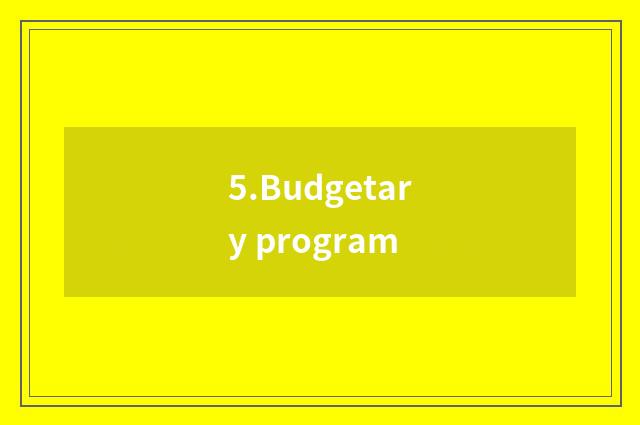 5.Budgetary program
