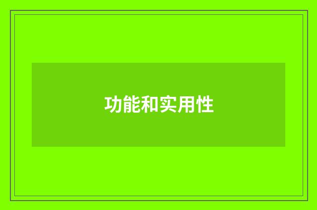 功能和实用性