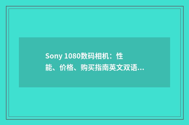 Sony 1080数码相机:性能、价格、购买指南英文双语对照