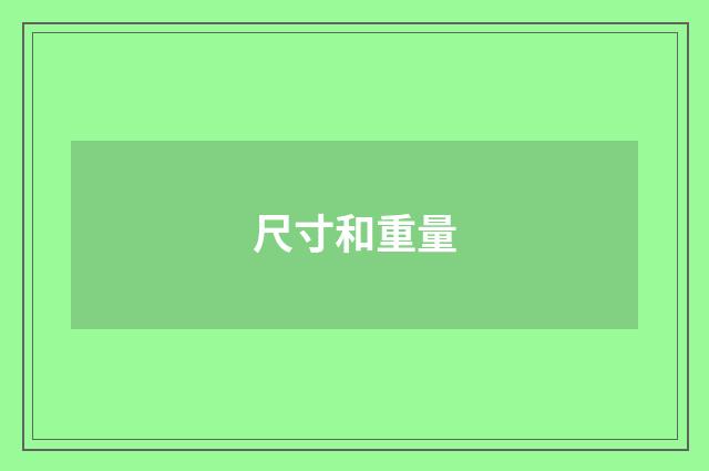 尺寸和重量