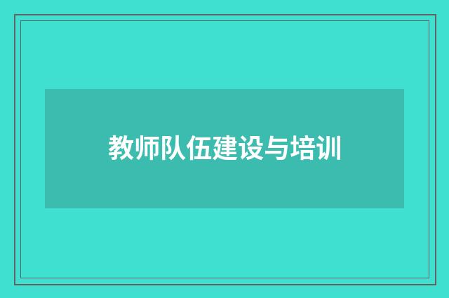 教师队伍建设与培训
