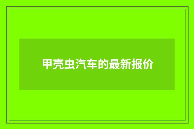 甲壳虫汽车的最新报价