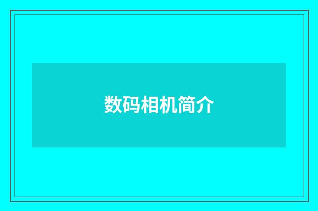 数码相机简介