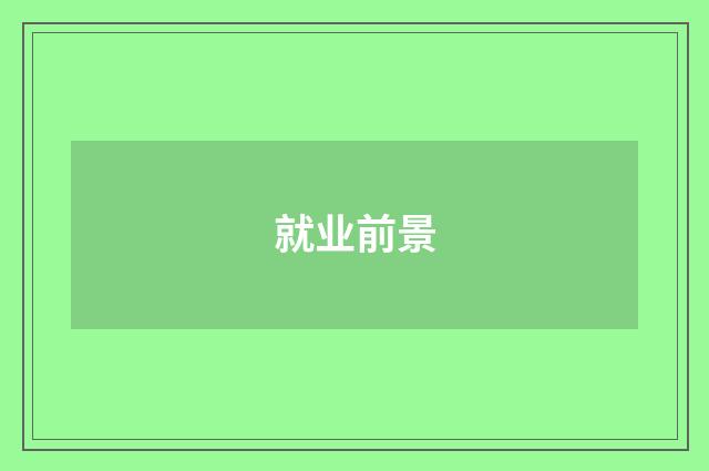 就业前景