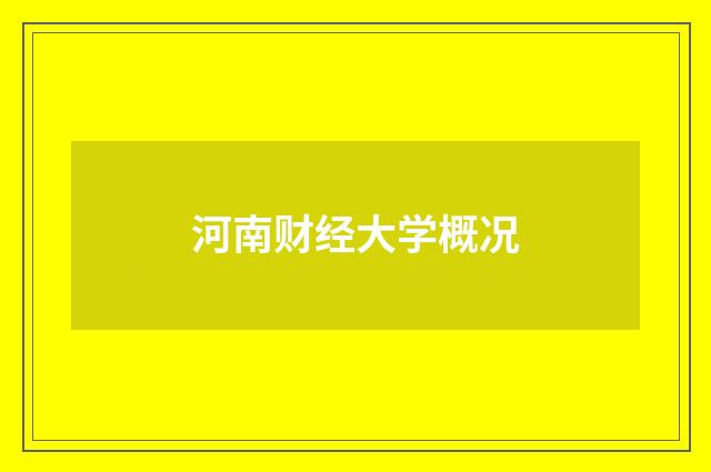 河南财经大学概况