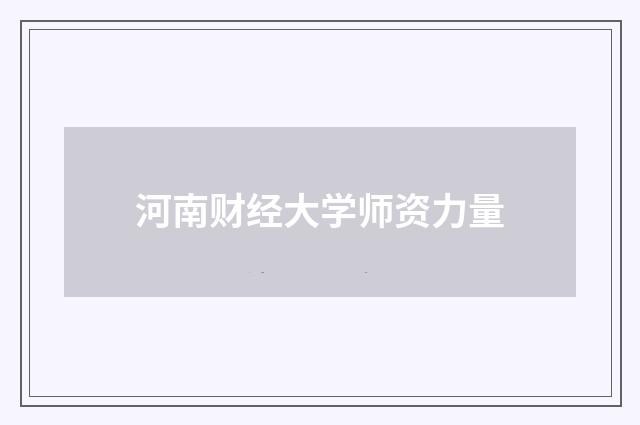 河南财经大学师资力量