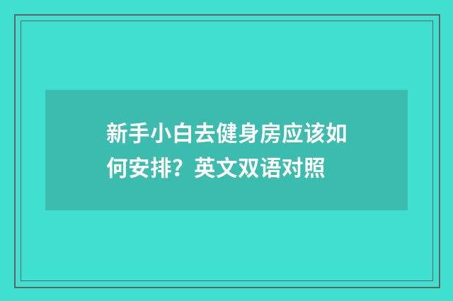 新手小白去健身房应该如何安排?英文双语对照