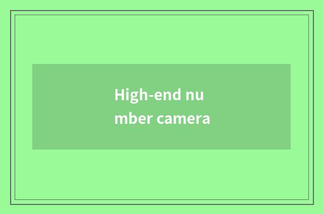 High-end number camera