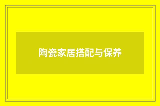 陶瓷家居搭配与保养