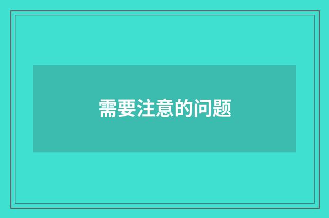 需要注意的问题