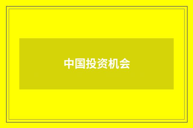 中国投资机会
