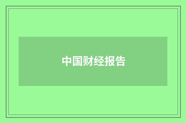 中国财经报告