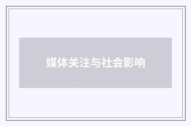 媒体关注与社会影响
