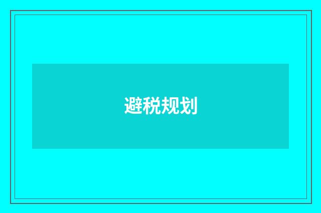 避税规划