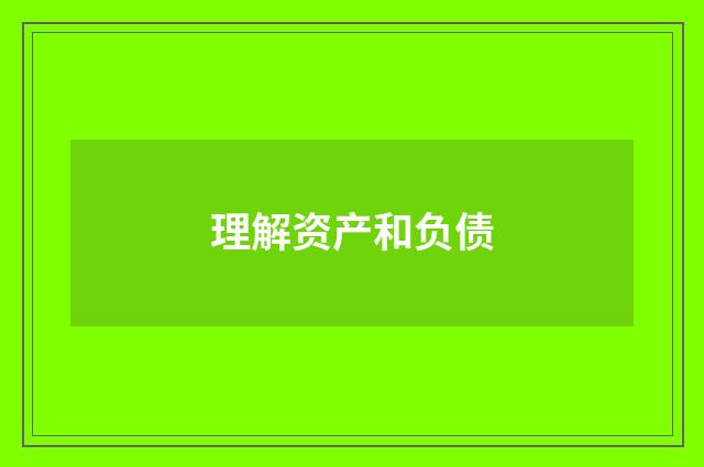 理解资产和负债
