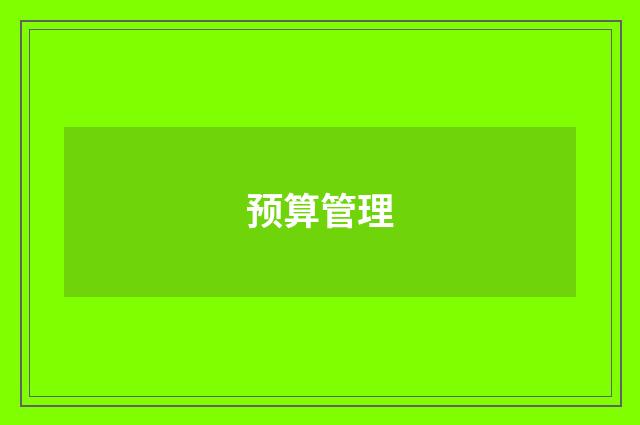 预算管理