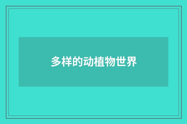 多样的动植物世界