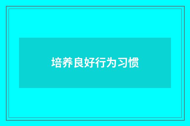 培养良好行为习惯