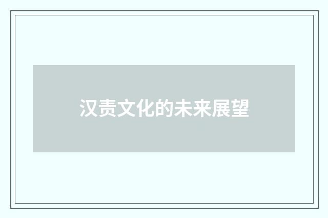 汉责文化的未来展望