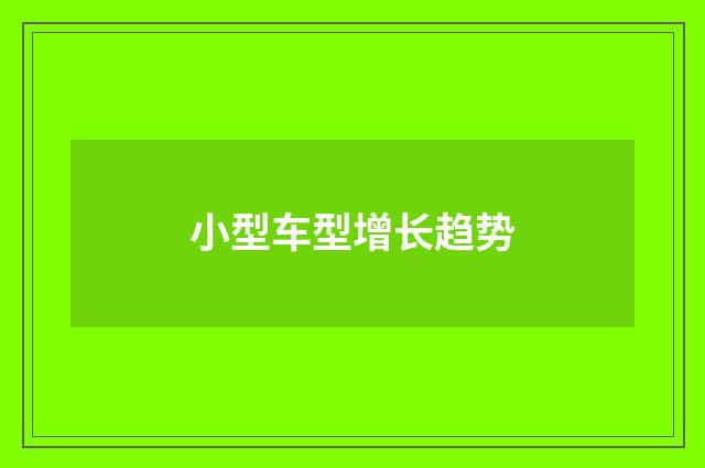 小型车型增长趋势