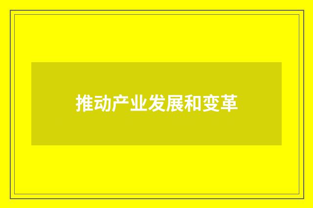 推动产业发展和变革