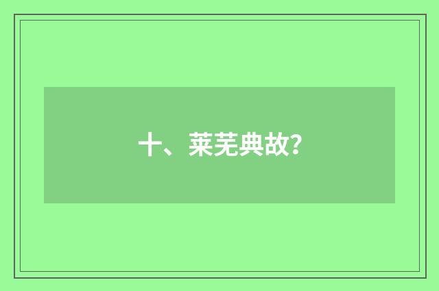 十、莱芜典故?