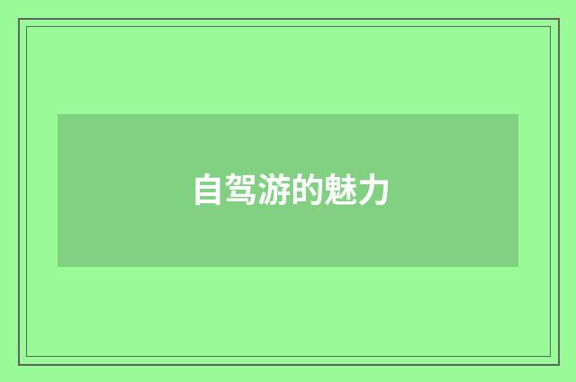 自驾游的魅力