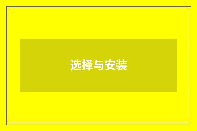 选择与安装