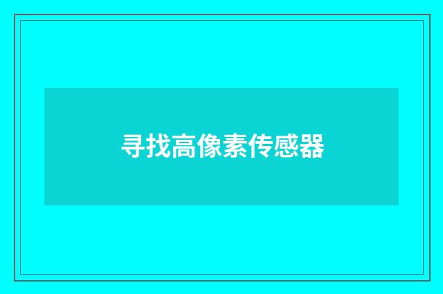 寻找高像素传感器