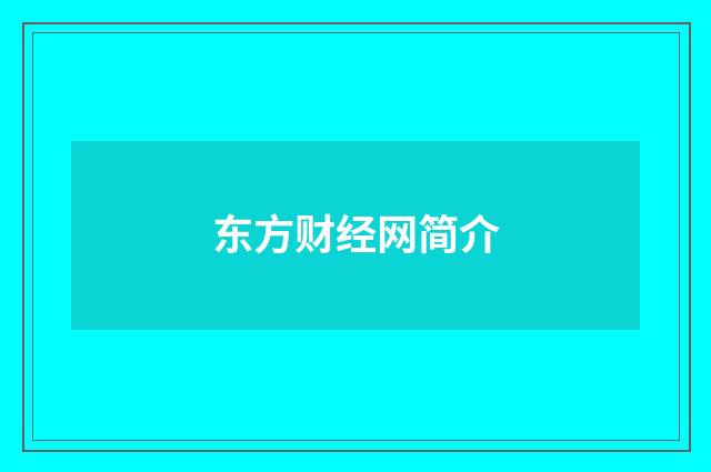 东方财经网简介