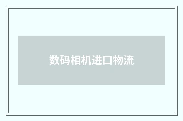 数码相机进口物流