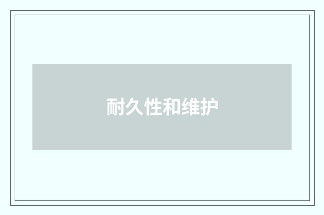 耐久性和维护