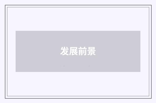 发展前景