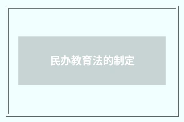 民办教育法的制定