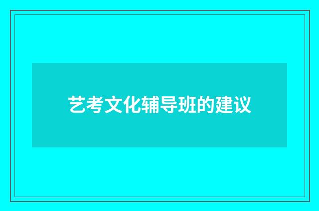 艺考文化辅导班的建议