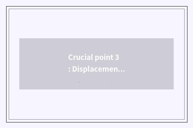 Crucial point 3: Displacement wants standard of allowance of sue for peace