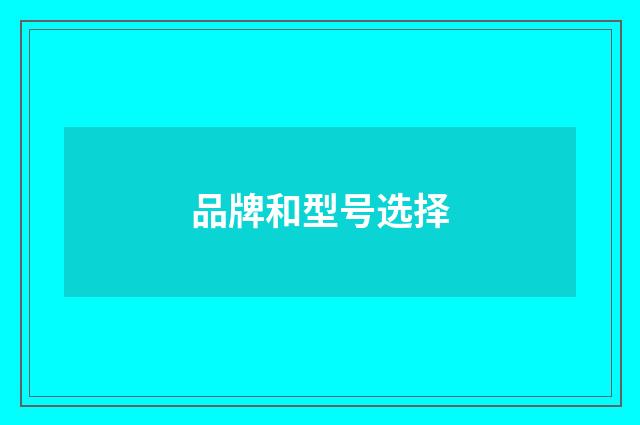 品牌和型号选择