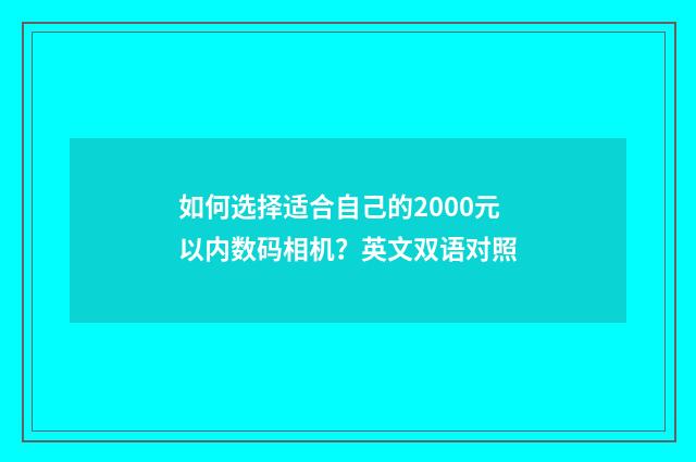 如何选择适合自己的2000元以内数码相机?英文双语对照