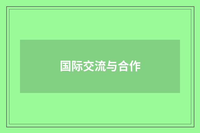 国际交流与合作